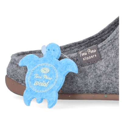 Mona-FR Dames Pantoffels Gerecycled Vilt Gris