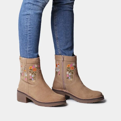 Monells Dames Boots Suede Beige