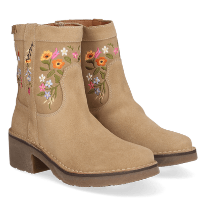 Monells Dames Boots Suede Beige