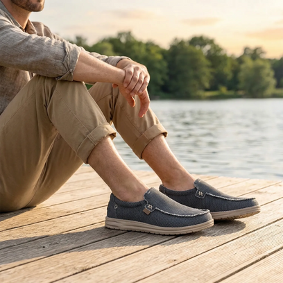 Mikka Braided Heren Instappers Deep Blue