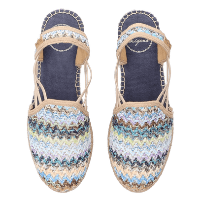 Noa-NZ Raffia Dames Espadrilles Blau