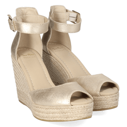 Otile Dames Espadrilles Leer Champagne