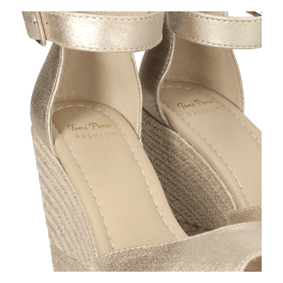 Otile Dames Espadrilles Leer Champagne