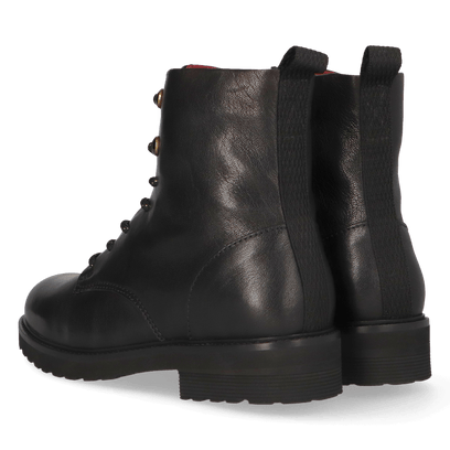 HEN 01.01 Dames Enkellaarsjes Leer Black