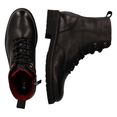 HEN 01.01 Dames Enkellaarsjes Leer Black