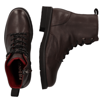 HEN 01.02 Dames Enkellaarsjes Leer Dark Brown