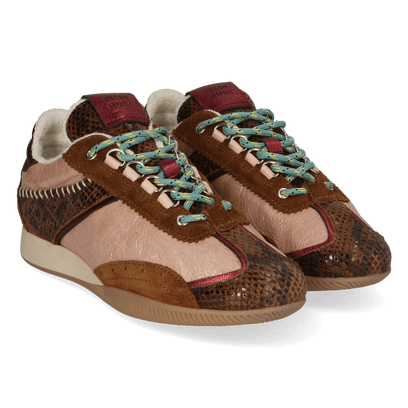 JANET 02.05 Dames Sneakers Leer Dark Brown
