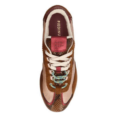 JANET 02.05 Dames Sneakers Leer Dark Brown