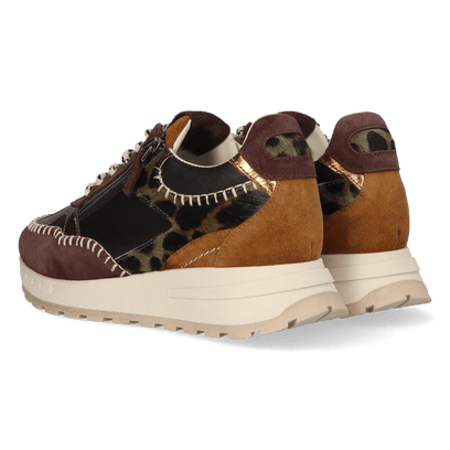 KAROL 04.04 Dames Sneakers Leer Dark Brown/Purple
