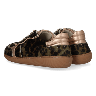 NUDI 01.02 Dames Sneakers Ponyhaar Green Leopard