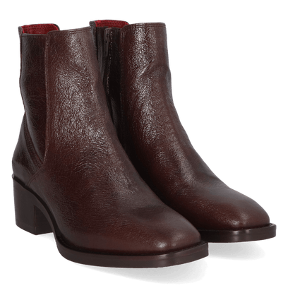 ZUMA 05.11 Dames Enkellaarsjes Leer Dark Brown