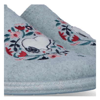 Snoopy Dames Pantoffels Vilt Aqua