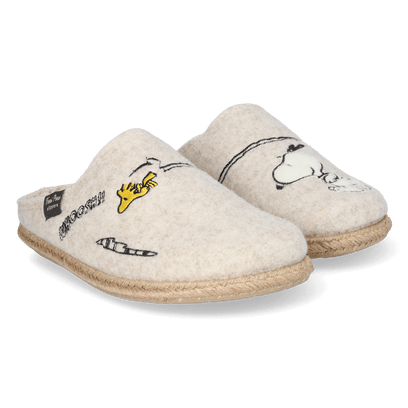 Snoopy Dames Pantoffels Vilt Cru