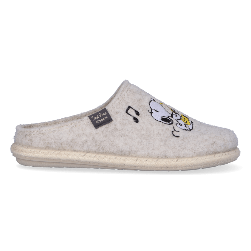 Snoopy Dames Pantoffels Vilt Milk