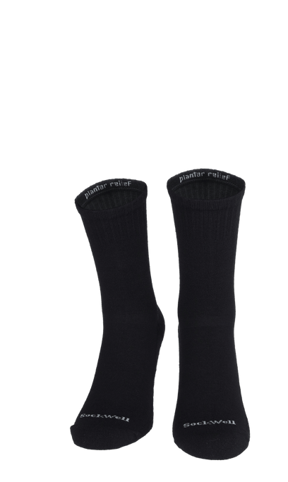 Plantar Cush Crew II Heren Hielspoor Sokken Klasse 2 Black Solid
