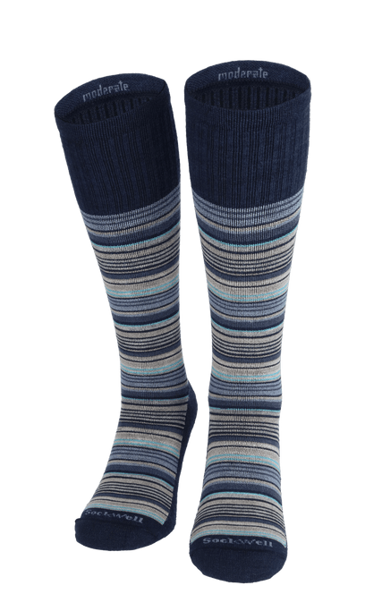 Sunset Stripe Heren Compressiekousen Klasse 1 Navy