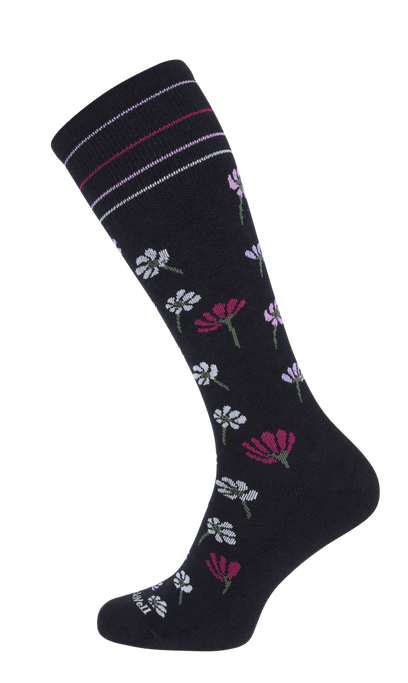 Field Flower Dames Compressiekousen Klasse 1 Black