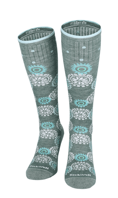 Block Print Dames Compressiekousen Klasse 1 Juniper