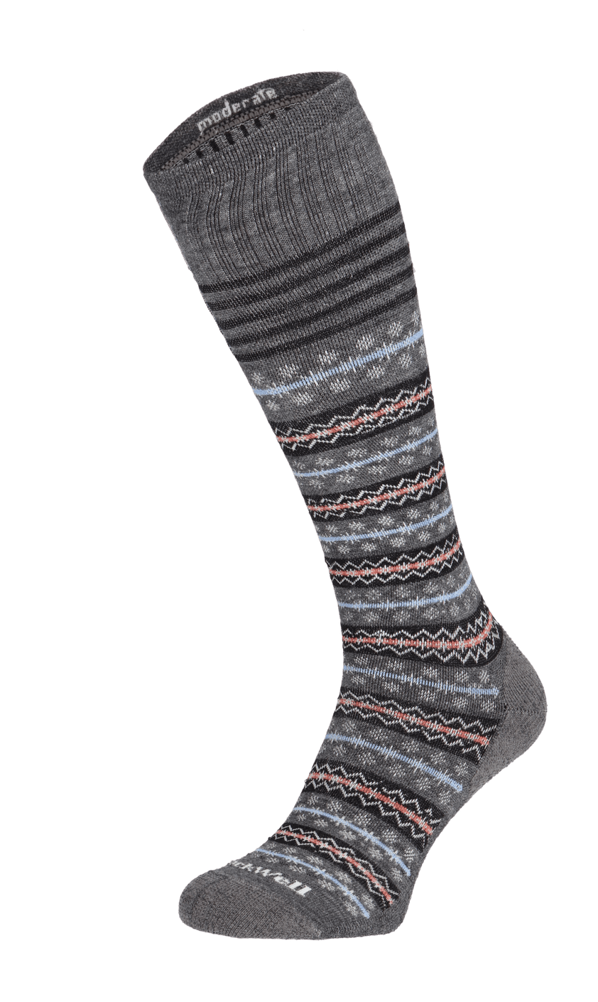 Mini Fairisle Dames Compressiekousen Klasse 1 Charcoal