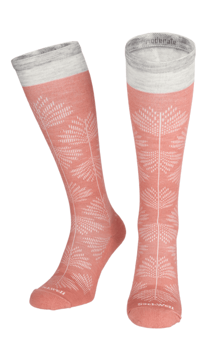 Full Floral Dames Compressiekousen Klasse 1 Pink Clay