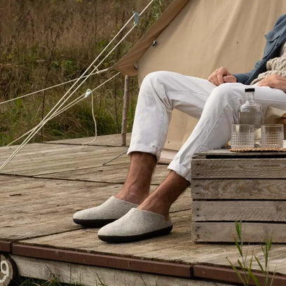 Slipa Wolvilt Instap Pantoffels Natural Delta