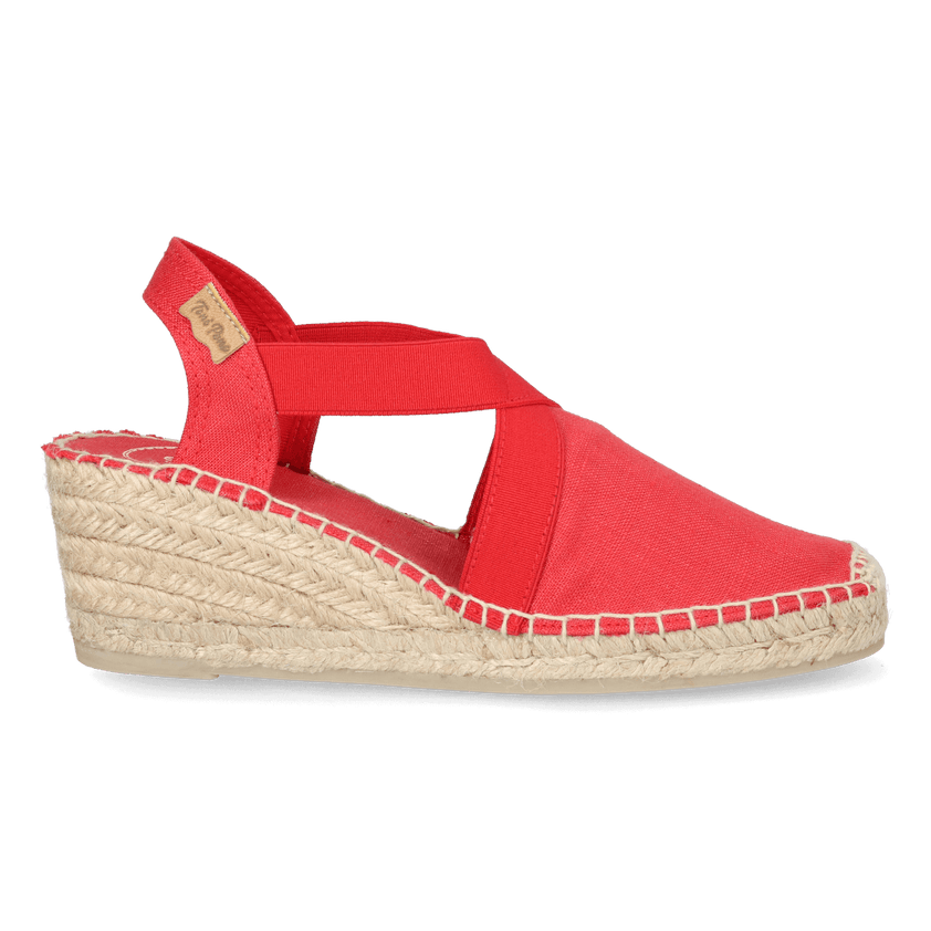 Ter Linnen Dames Espadrilles Vermell