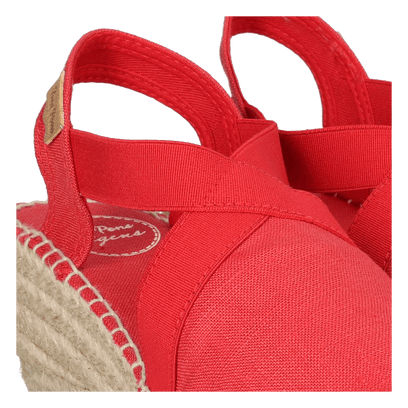 Ter Linnen Dames Espadrilles Vermell