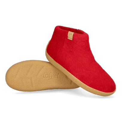 Rabara Maha Wolvilt Pantoffels Red
