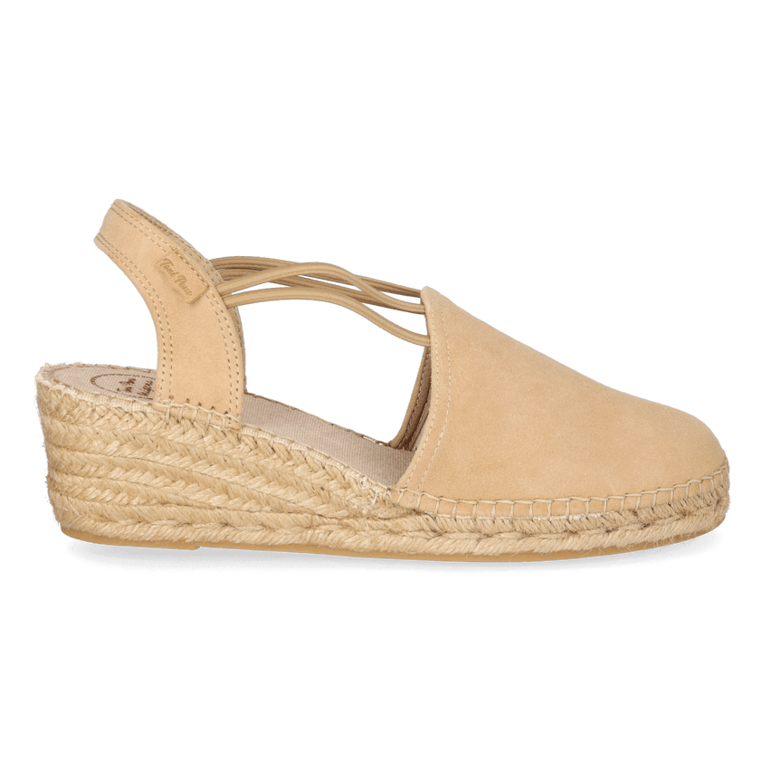 Tremp Suede Dames Espadrilles Beige