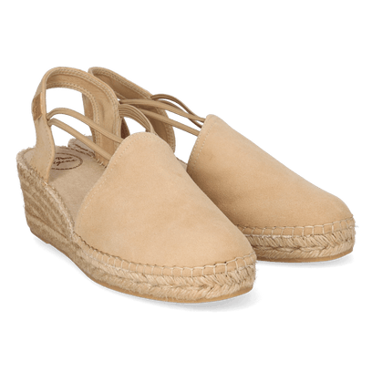 Tremp Suede Dames Espadrilles Beige
