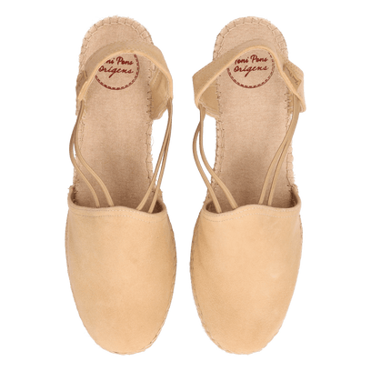 Tremp Suede Dames Espadrilles Beige