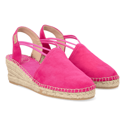 Tremp Suede Dames Espadrilles Fucsia