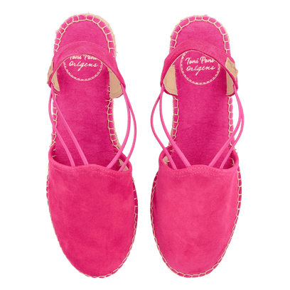 Tremp Suede Dames Espadrilles Fucsia