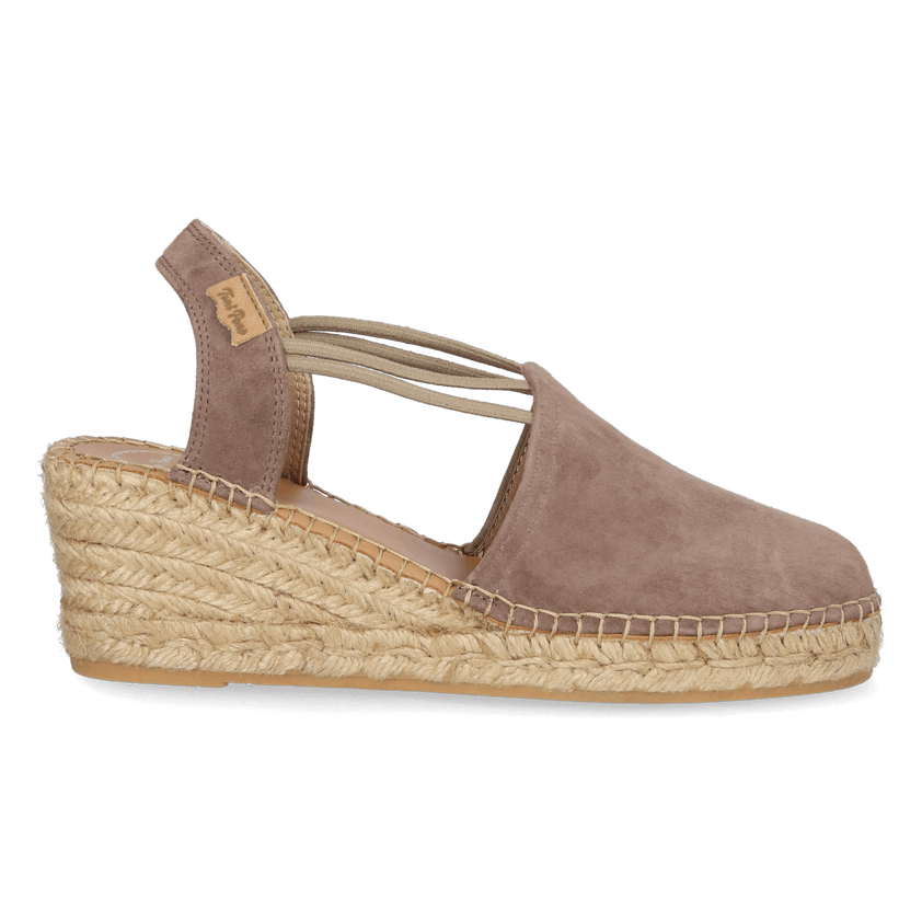 Tremp Suede Dames Espadrilles Taupe