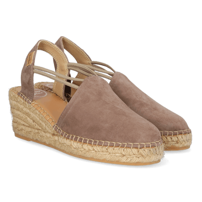 Tremp Suede Dames Espadrilles Taupe
