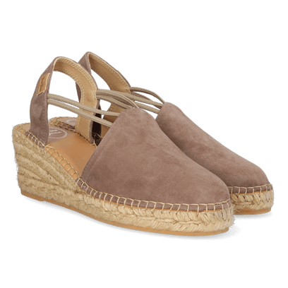 Tremp Suede Dames Espadrilles Taupe