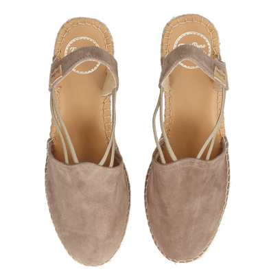 Tremp Suede Dames Espadrilles Taupe