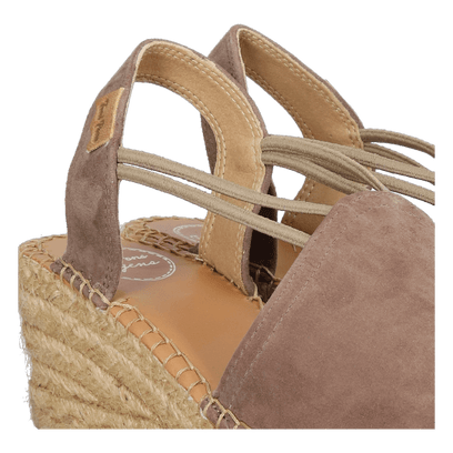 Tremp Suede Dames Espadrilles Taupe