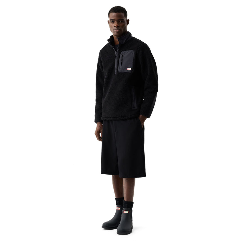 Men's Athol Half Zip Borg Fleece Jacket Black