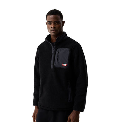 Men's Athol Half Zip Borg Fleece Jacket Black