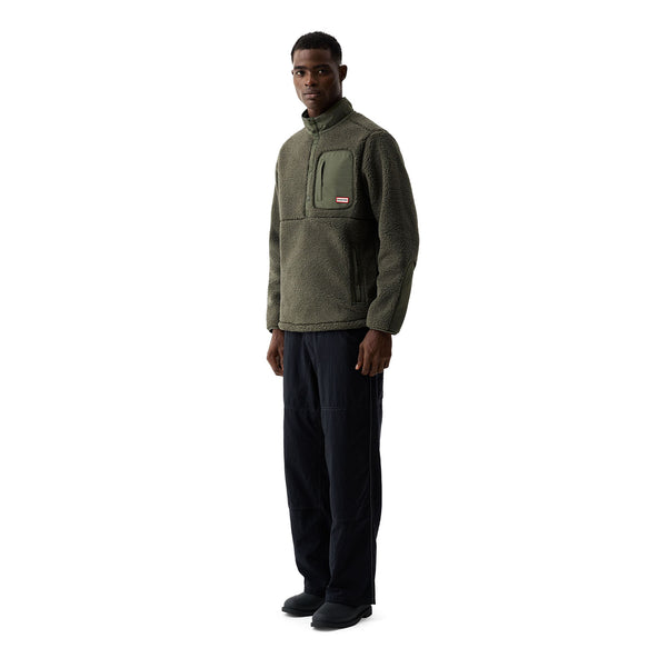 Men's Athol Half Zip Borg Fleece Jacket Kambaba Green Men's Athol Half Zip Borg Fleece Jacket Kambaba Green
