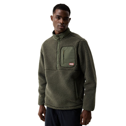 Men's Athol Half Zip Borg Fleece Jacket Kambaba Green