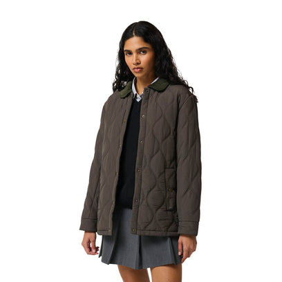 Witton Quilted Shacket Chocolate Brown