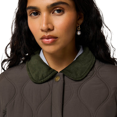 Witton Quilted Shacket Chocolate Brown