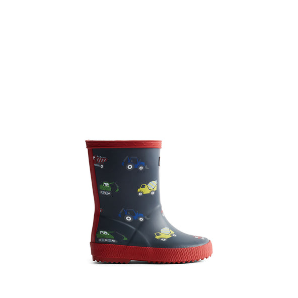 Original Kids First Construction Print Wellington Boots Hunter Navy/Military Red Original Kids First Construction Print Wellington Boots Hunter Navy/Military Red