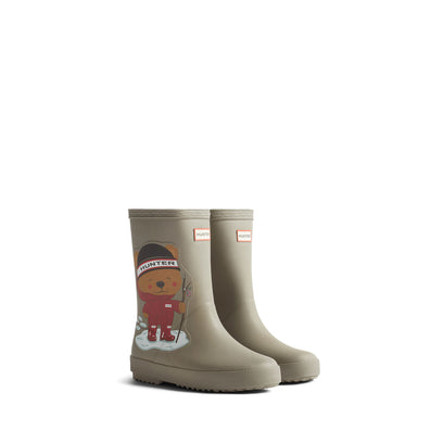 Original Kids First Bear Print Insulated Wellington Boots Kettle