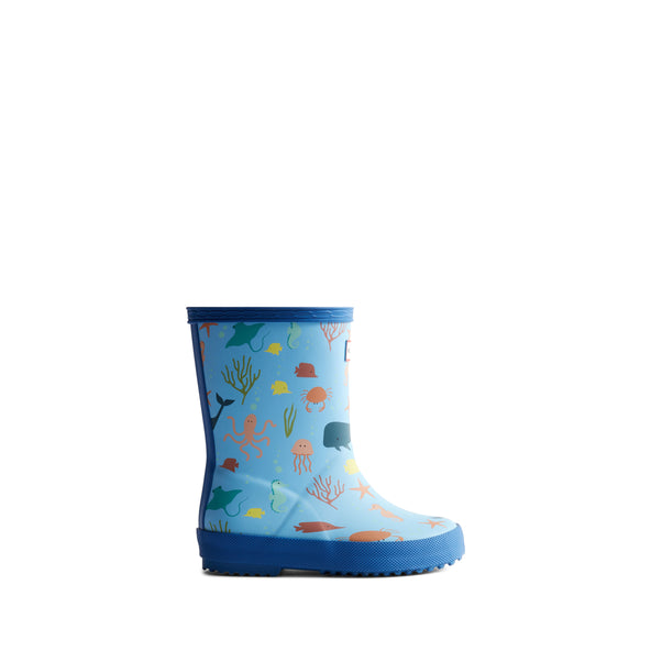 Original Kids First Ocean Print Wellington Boots Amplifying Blue/Dragonfly Blue Original Kids First Ocean Print Wellington Boots Amplifying Blue/Dragonfly Blue