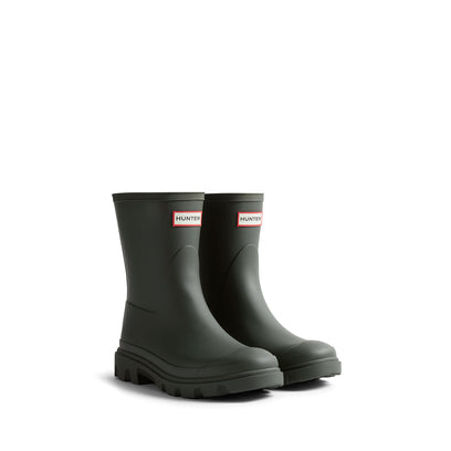 Unisex Downpour Short Wellington Boots Dark Olive