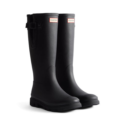 Unisex Downpour Adjustable Tall Wellington Boots Black