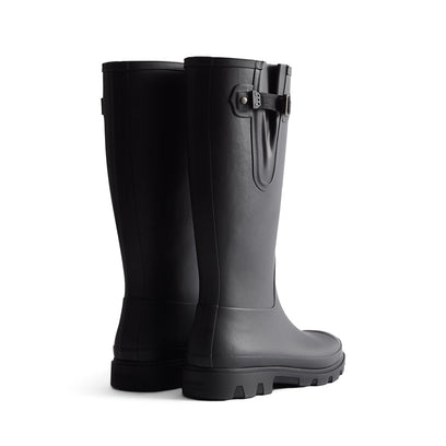 Unisex Downpour Adjustable Tall Wellington Boots Black